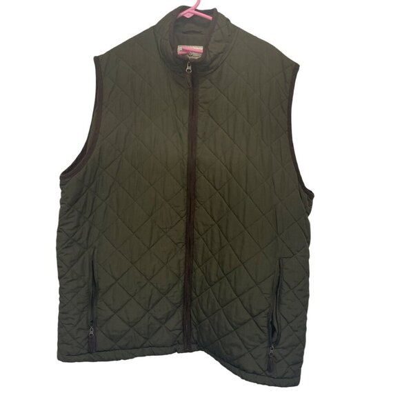 Field & Stream Quilted Green Polyester Vest XL Sleeveless Casual Outerwear - Picture 1 of 4